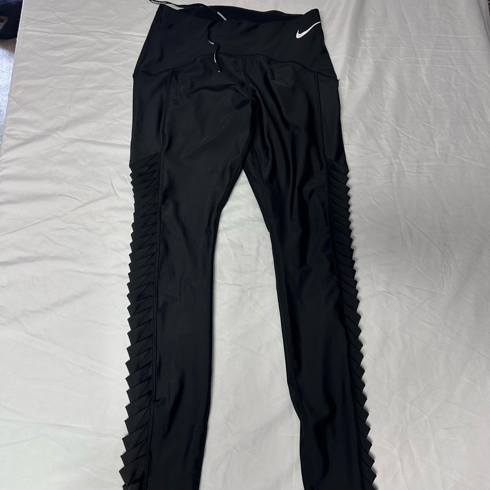 Nike Women's Black Leggings with open bow Sides